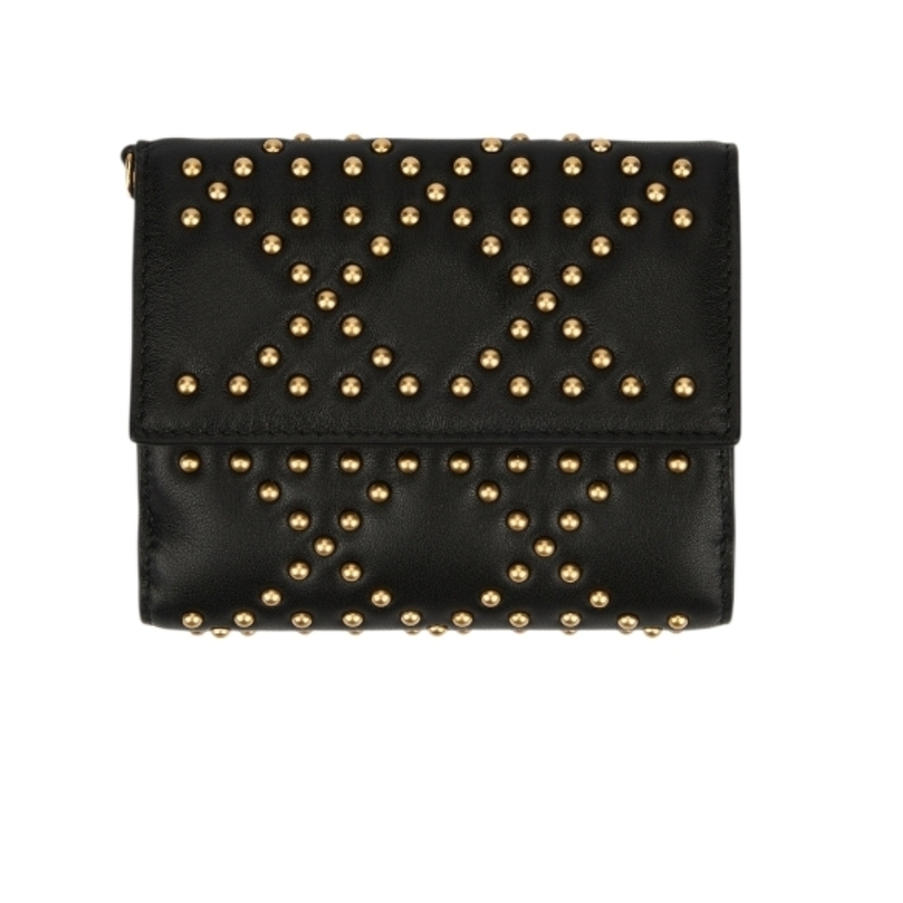Christian Dior Lady Dior Studded Black Wallet W/COA